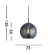 Balls 1 Light Dome Ceiling Pendant Chrome Smoked Glass E27_Line