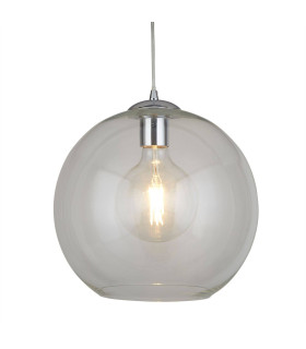 Balls 1 Light Dome Ceiling Pendant Chrome Clear Glass E27_Main