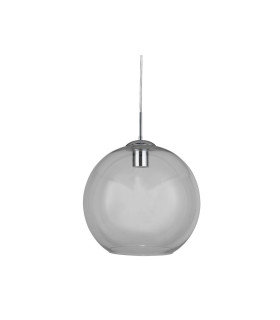 Balls 1 Light Dome Ceiling Pendant Chrome Clear Glass E27_Off