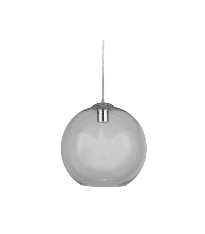 Balls 1 Light Dome Ceiling Pendant Chrome Clear Glass E27_Off
