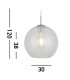 Balls 1 Light Dome Ceiling Pendant Chrome Clear Glass E27_Line