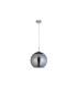 Balls 1 Light Dome Ceiling Pendant Chrome Smoked Glass E27_Off