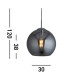 Balls 1 Light Dome Ceiling Pendant Chrome Smoked Glass E27_Line
