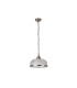 Bistro 1 Light Dome Ceiling Pendant Silver White Glass Single E27_Off