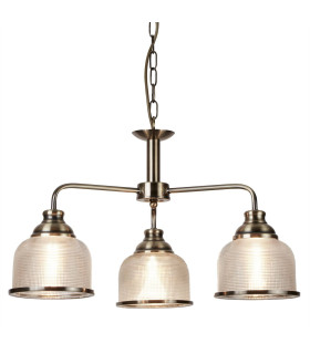 Bistro 3 Light Multi Arm Ceiling Pendant White Antique Brass E27_Main