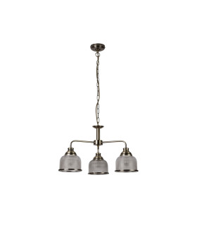 Bistro 3 Light Multi Arm Ceiling Pendant White Antique Brass E27_Off