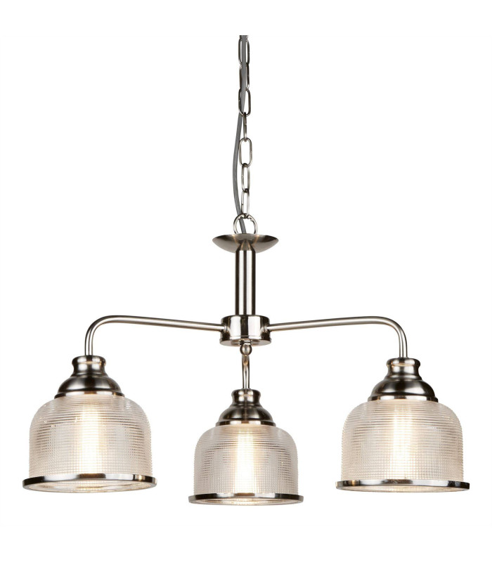 Bistro 3 Light Multi Arm Ceiling Pendant Silver White E27_Main