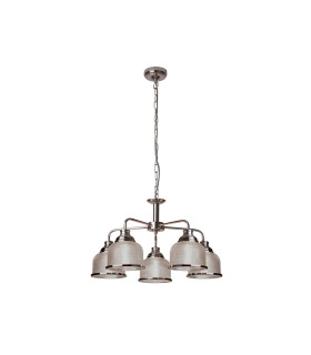 Bistro 5 Light Multi Arm Ceiling Pendant Silver White E27_Off