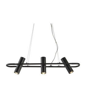 3 Light Ceiling Pendant Bar Matt Black GU10_Main