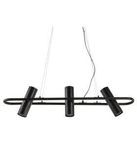3 Light Ceiling Pendant Bar Matt Black GU10_Off