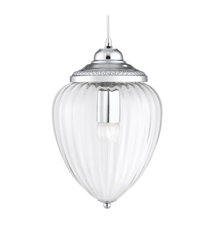 Linen 9 Light Ceiling Drop Pendant Chrome G4 Bulb_Main