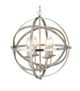 Orbit 4 Light Spherical Ceiling Pendant Satin Silver E14_Main