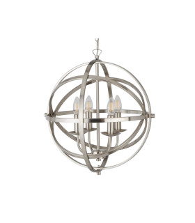 Orbit 4 Light Spherical Ceiling Pendant Satin Silver E14_Off