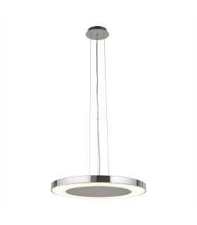 Lexi 1 Light Ceiling Pendant Chrome White Glass Integrated LED_Main