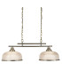 Bistro 2 Light Ceiling Pendant Bar White Antique Brass with Glass Shades E27_Main