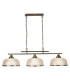 Bistro 3 Light Ceiling Pendant Bar White Antique Brass with Glass Shades E27_Main