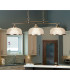 Bistro 3 Light Ceiling Pendant Bar White Antique Brass with Glass Shades E27_Room