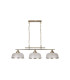 Bistro 3 Light Ceiling Pendant Bar White Antique Brass with Glass Shades E27_Off