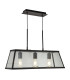Voyager 3 Light Ceiling Pendant Bar Black Clear E27_Main