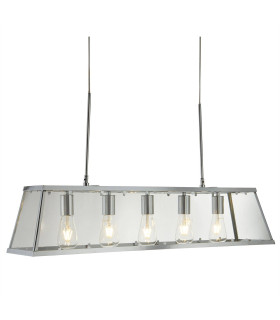 Voyager 5 Light Ceiling Pendant Bar Chrome Clear E27_Main