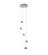 Marbles Integrated LED 5 Light Spiral Cluster Pendant Chrome Crushed Ice Glass_Main