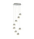Marbles Integrated LED 8 Light Spiral Cluster Pendant Chrome Crushed Ice Glass_Main