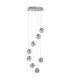 Marbles Integrated LED 8 Light Spiral Cluster Pendant Chrome Crushed Ice Glass_Off
