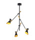 LED 3 Light Multi Arm Ceiling Pendant Matt Black Gold_Main