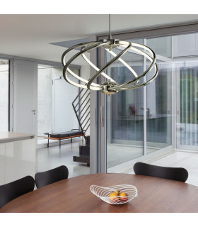 Bardot LED Spherical Ceiling Pendant Light Chrome_Room