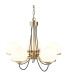 Sphere 5 Light Multi Arm Ceiling Pendant White Antique Brass E14_Main