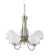 Sphere 5 Light Multi Arm Ceiling Pendant White Antique Brass E14_Off