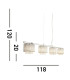 Elise 4 Light Ceiling Pendant Bar Chrome Clear with Crystals G9_Line
