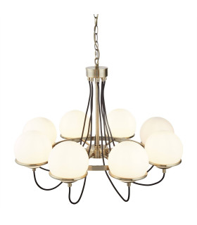 Sphere 8 Light Multi Arm Ceiling Pendant Chrome White E14_Main