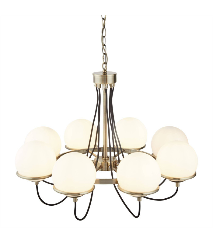 Sphere 8 Light Multi Arm Ceiling Pendant Chrome White E14_Main