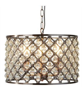 Marquise 3 Light Ceiling Pendant Copper with Glass Crystals E14_Main