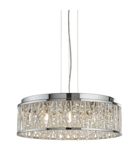 Elise 7 Light Ceiling Pendant Chrome with Glass Crystals G9_Main