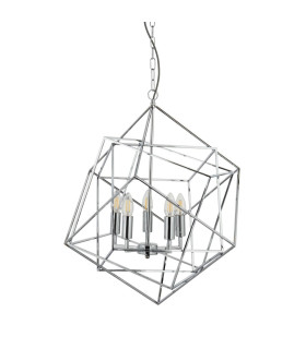 Cube 5 Light Ceiling Pendant Chrome E14_Off
