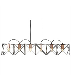 Anthea 6 Light Ceiling Pendant Bar Black Copper E27_Main