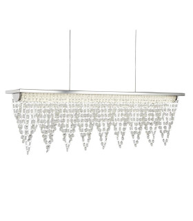LED 1 Ceiling Pendant Bar Light Chrome Clear with Crystals_Main