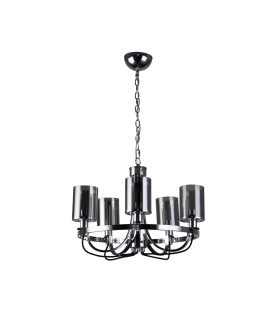 Catalina 5 Light Multi Arm Ceiling Pendant Chrome Smokey Glass E14_Off