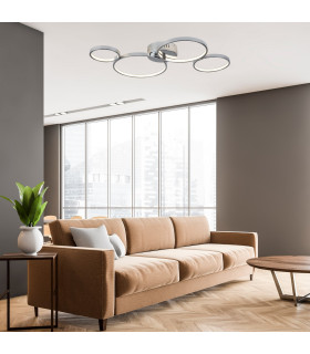Solexa Integrated LED Flush Ceiling Light Chrome_Room