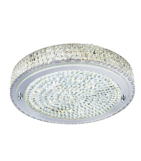 LED 1 Light Large Flush Ceiling Light Chrome Crystal_Main