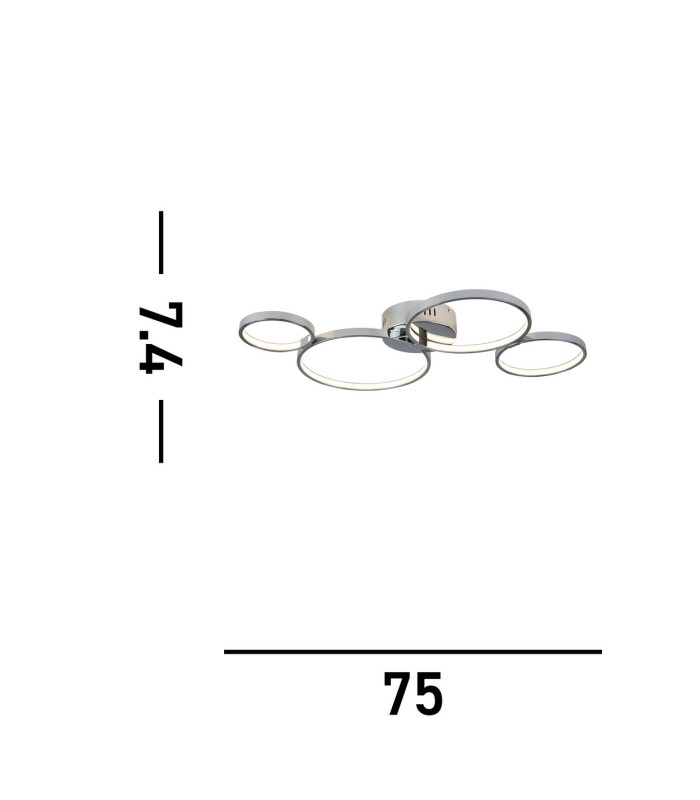 Solexa Integrated LED Flush Ceiling Light Chrome_Line