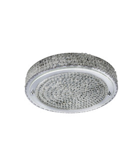 LED 1 Light Large Flush Ceiling Light Chrome Crystal_Off