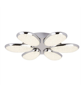Lori Integrated LED Flush Multi Arm Ceiling Light Chrome White_Main