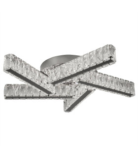 Clover LED 5 Light Flush Ceiling Light Chrome Crystal_Main