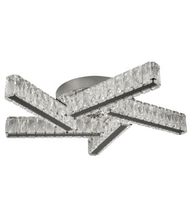 Clover LED 5 Light Flush Ceiling Light Chrome Crystal_Off