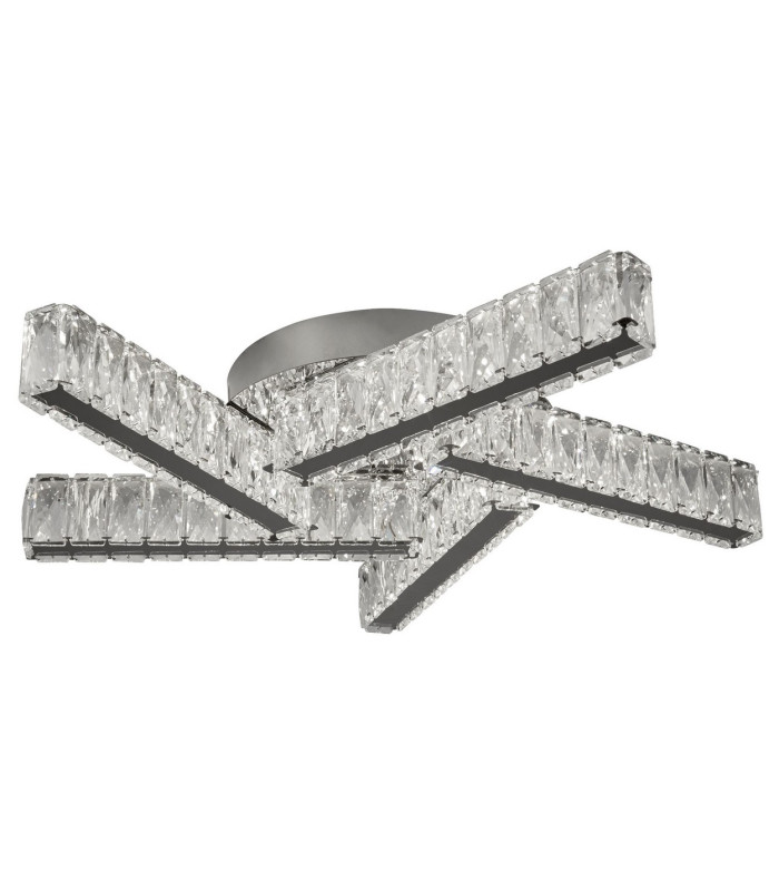 Clover LED 5 Light Flush Ceiling Light Chrome Crystal_Off