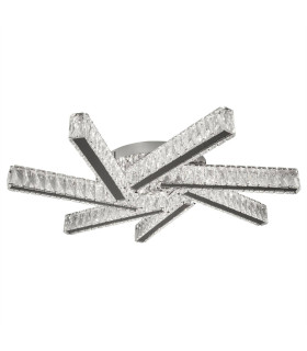 Clover LED 7 Light Flush Ceiling Light Chrome Crystal_Main