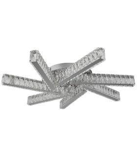 Clover LED 7 Light Flush Ceiling Light Chrome Crystal_Off